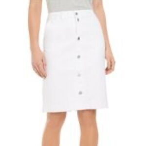 EUC Charter Club White Denim Skirt